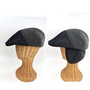 DOCKERS 3 PATTERN NEWSBOY CAP HAT WITH FLEECE EAR COVERS - L/XL!